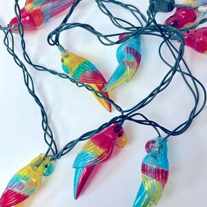 Tropical String Lights Parrots, Flipflops and Umbrellas Set of 3